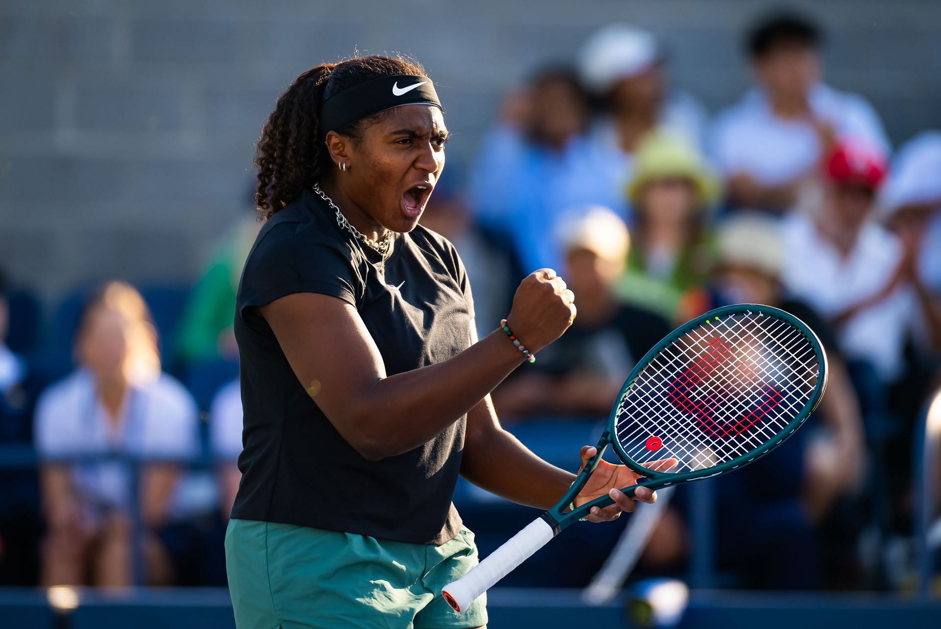 Hailey Baptiste in action at the US Open (Picture: Getty)