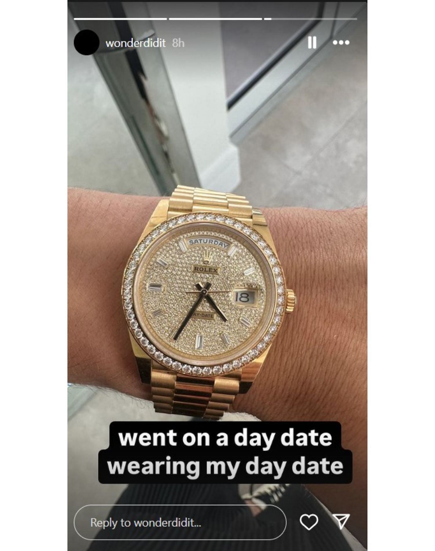 It&#039;s a Day-Date (Tyler Herro instagram story)