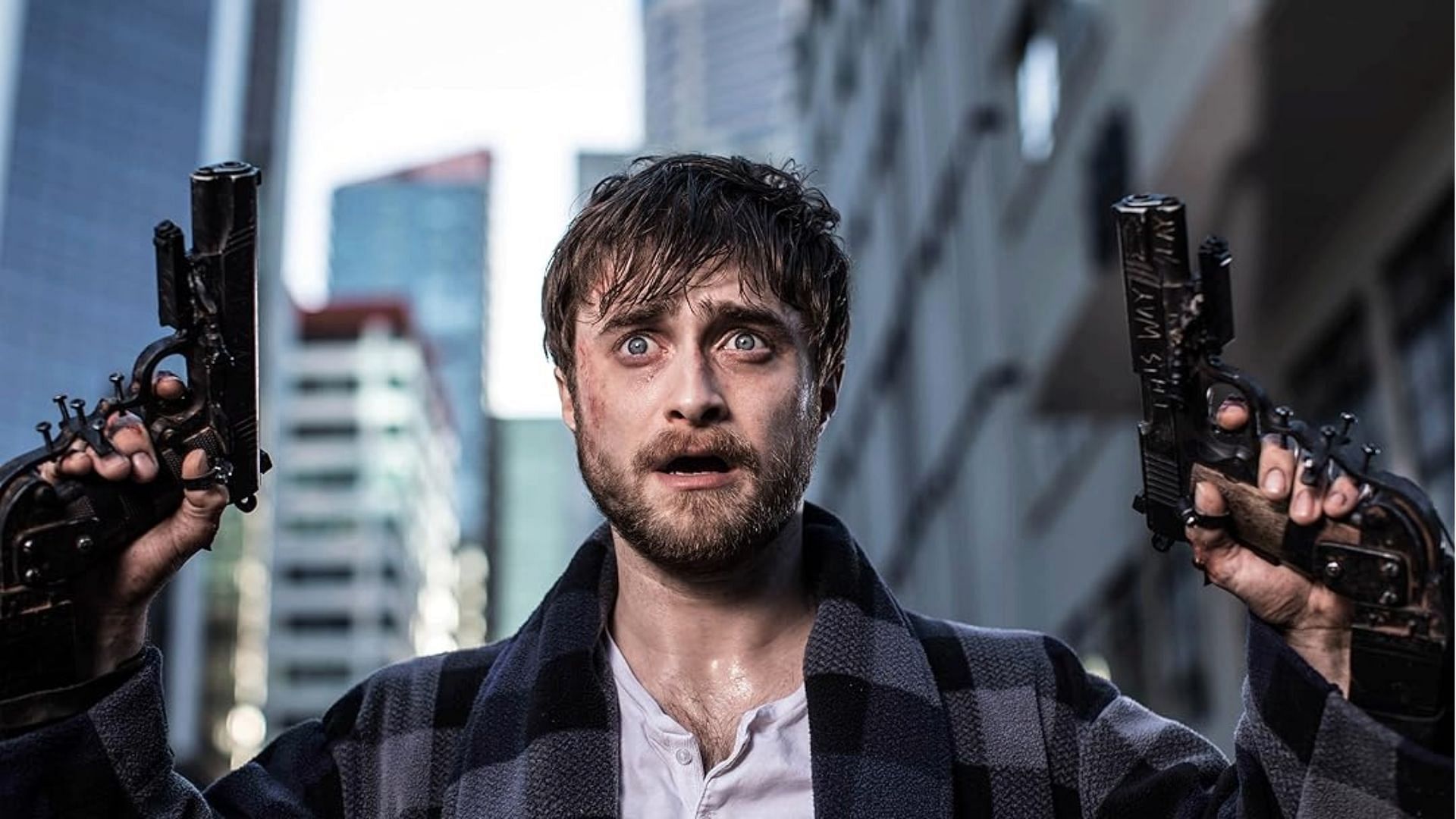 Daniel Radcliffe in Guns Akimbo (Image via Prime Video)