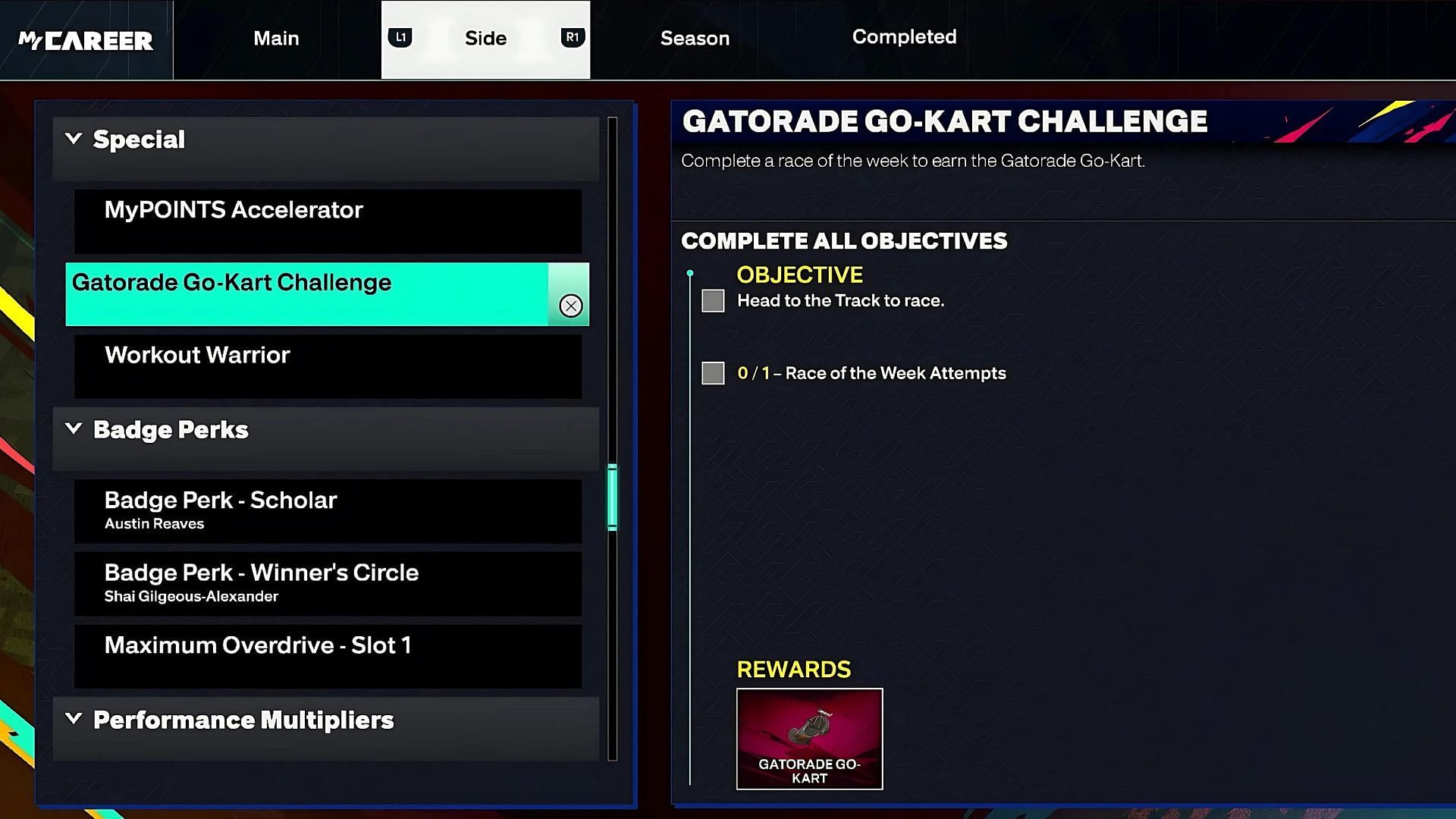 The Gatorade Go-Kart Challenge in the game (Image via Visual Concepts)