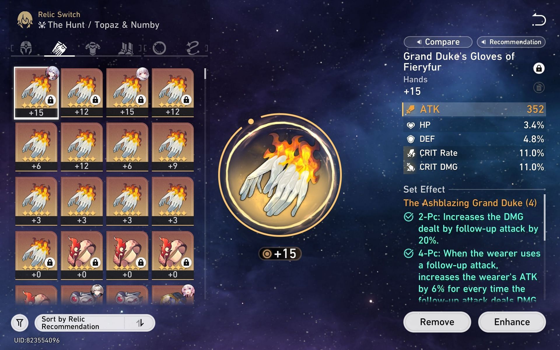 A Relic set in Honkai Star Rail with the perfect stat ratio (Image via HoYoverse)