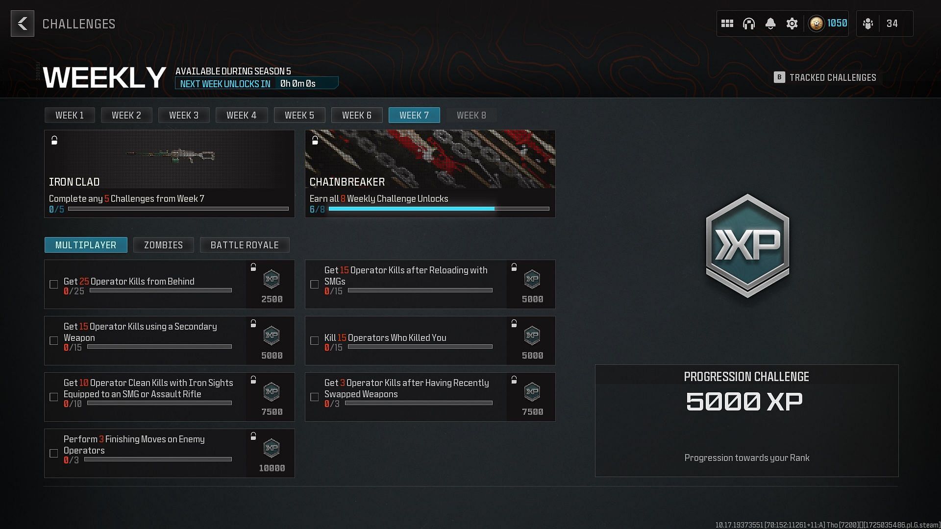 All MW3 Multiplayer Season 5 Week 7 challenges and rewards (Image via Activision)