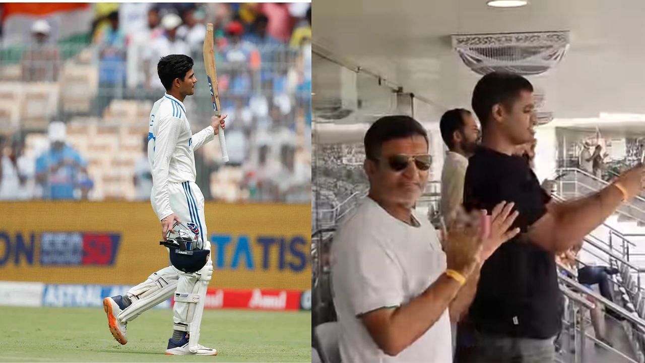 शुभमन गिल ने अपने शतक से पिता को खुश कर दिया (Pic Credit: BCCI.TV, thebharatarmy)
