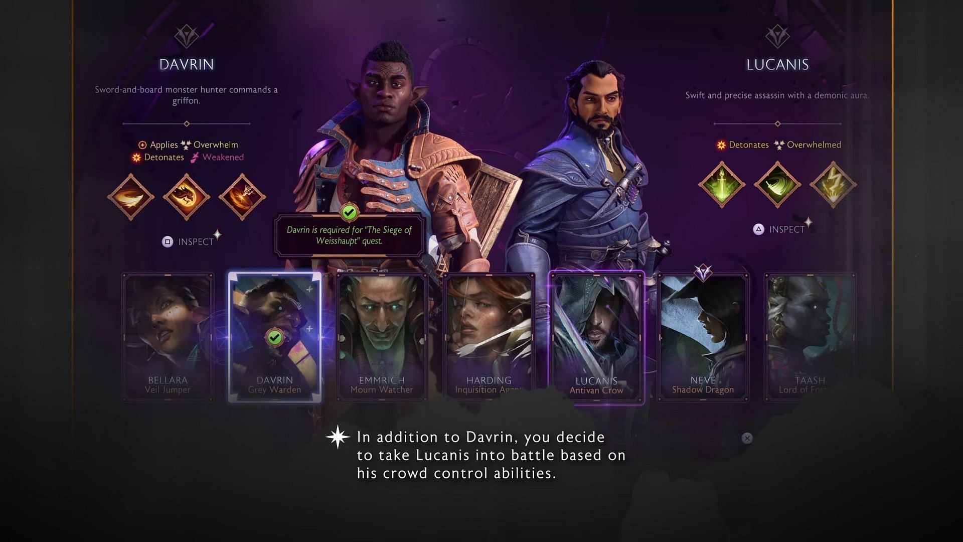 You will select your companion before starting each mission (Image via BioWare)