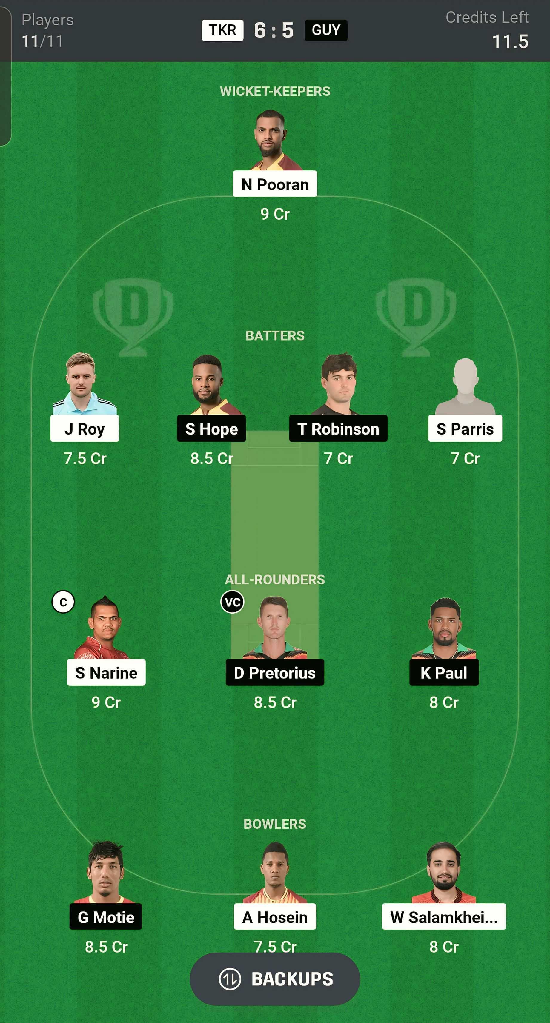 Fantasy suggestion #1 (Image via Dream11)