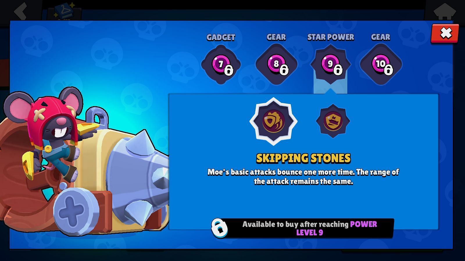 Moe Skipping Stones Star Power details (Image via Supercell)