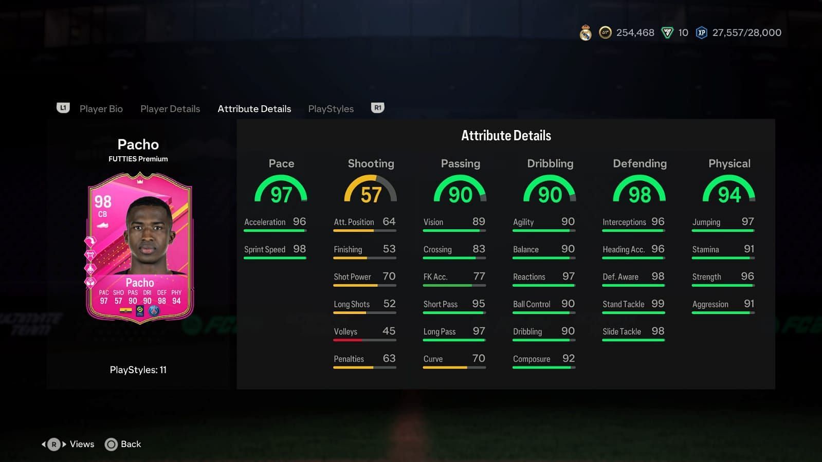 The card has amazing stats (image via EA Sports)