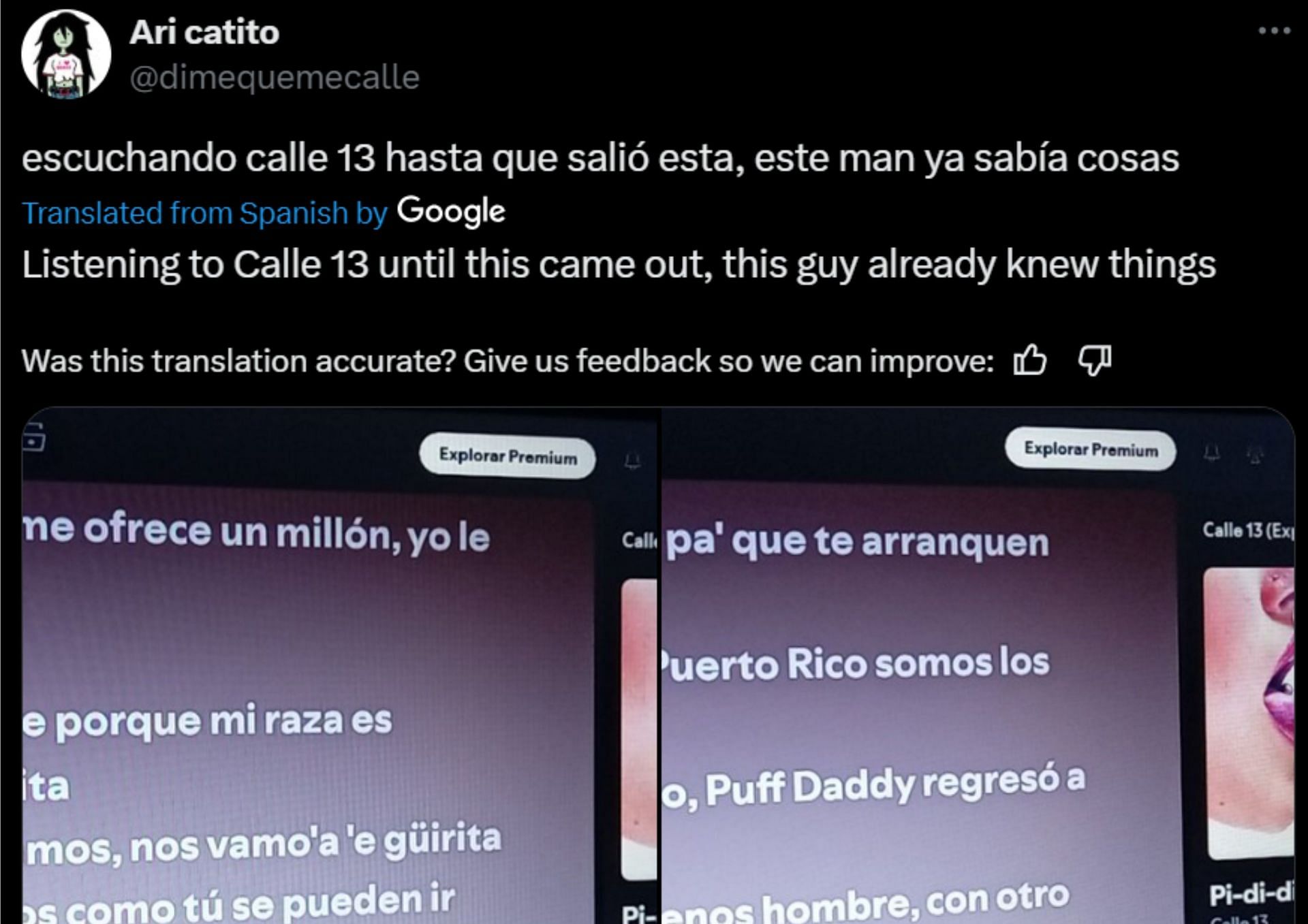 Calle 13&#039;s Diddy-diss track surfaces online amid latter&#039;s arrest (Image via X/@dimequemecalle)