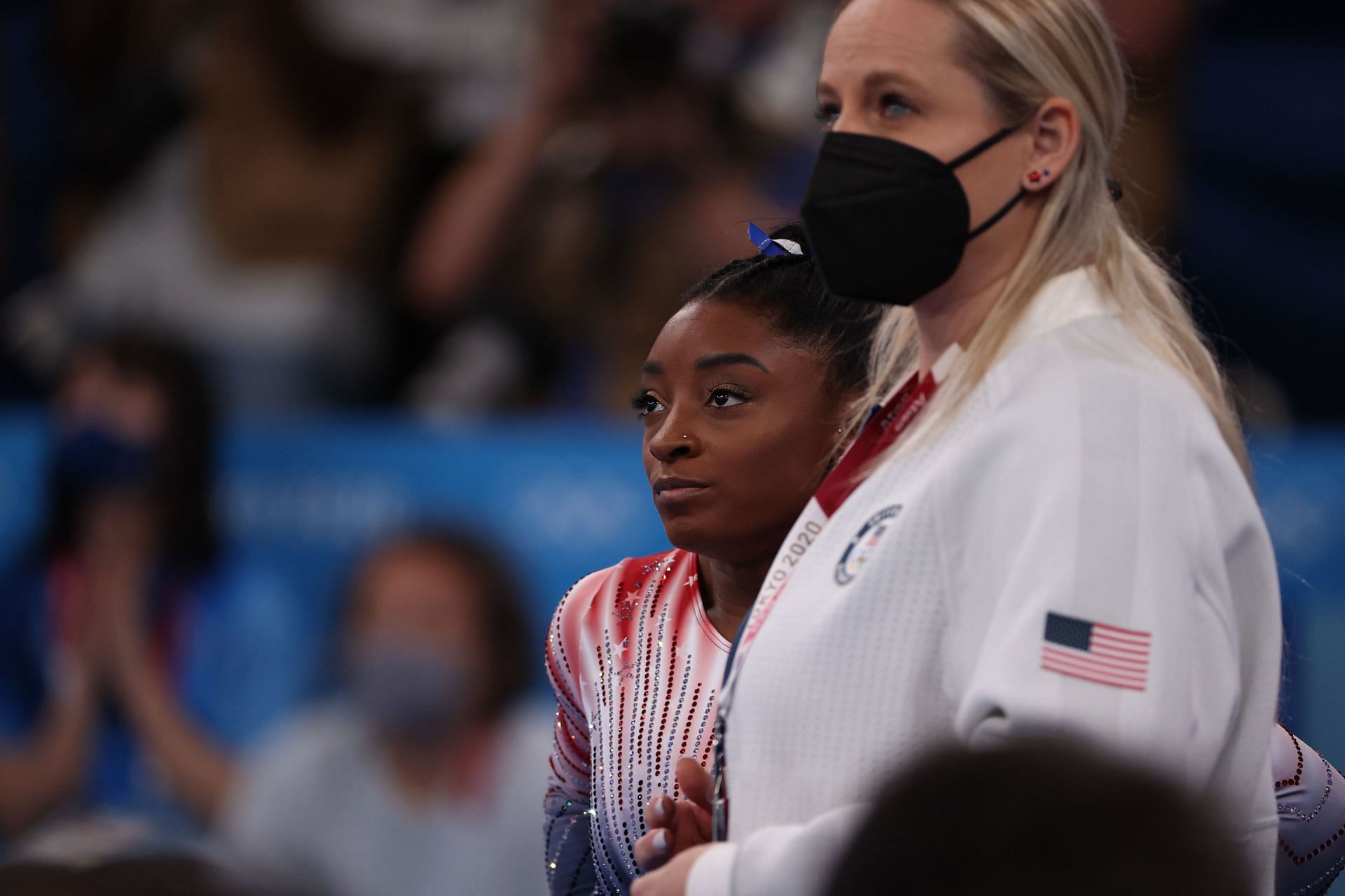 Simone Biles and Cecile Landi. PHOTO: Getty Images