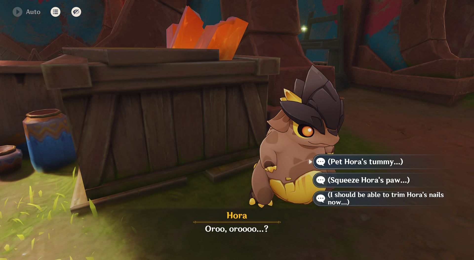 Do not pick the option to trim Hora&#039;s nails (Image via HoYoverse)