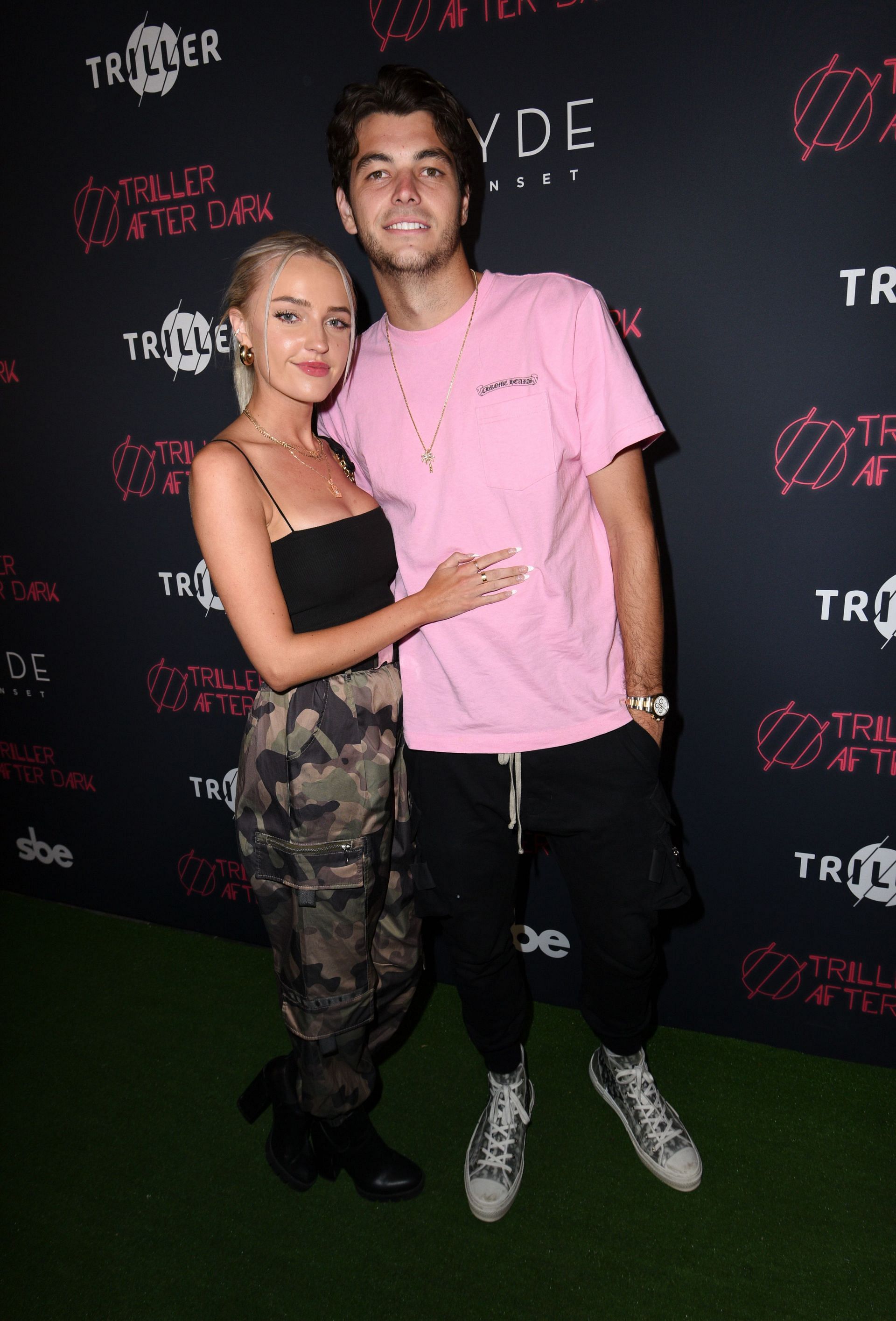 Taylor Fritz(right) with girlfriend Morgan Riddle at Triller After Dark in 2022. Image: Getty