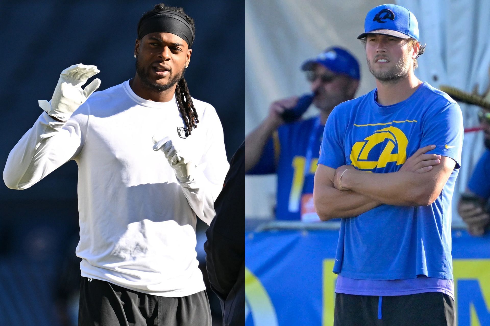 Davante Adams - L and Matthew Stafford - R (Collage Images Credit: IMAGN)