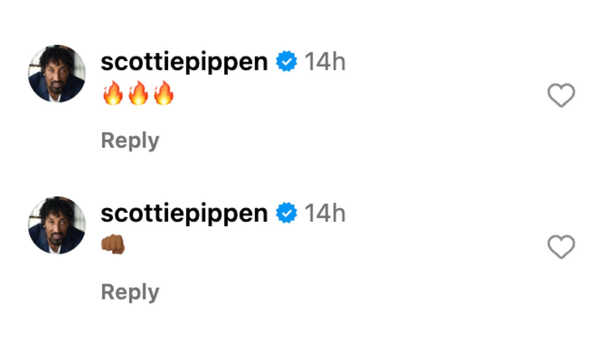 Scottie Pippen reacts to his Preston&#039;s latest post on Instagram: Photo Credit: Preston Pippen&#039;s IG account