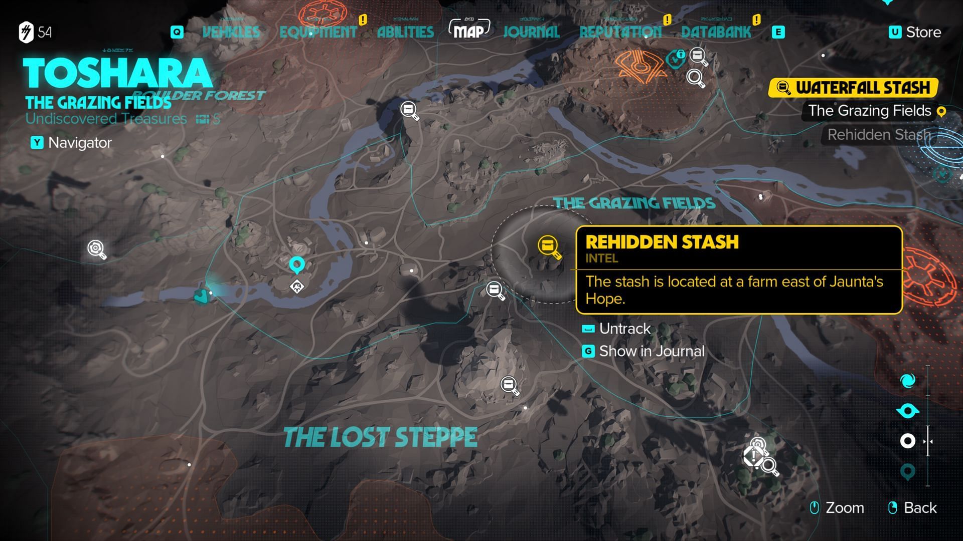 The location of the rehidden stash (Image via Ubisoft)