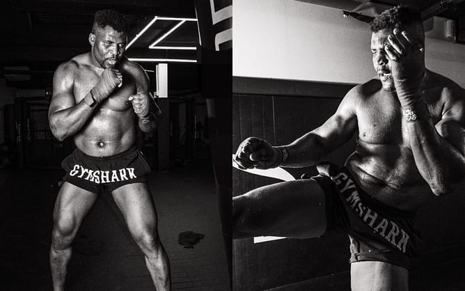 In Photos: Francis Ngannou looks dialed in working on the punching bag with a month to go for Renan Ferreira fight