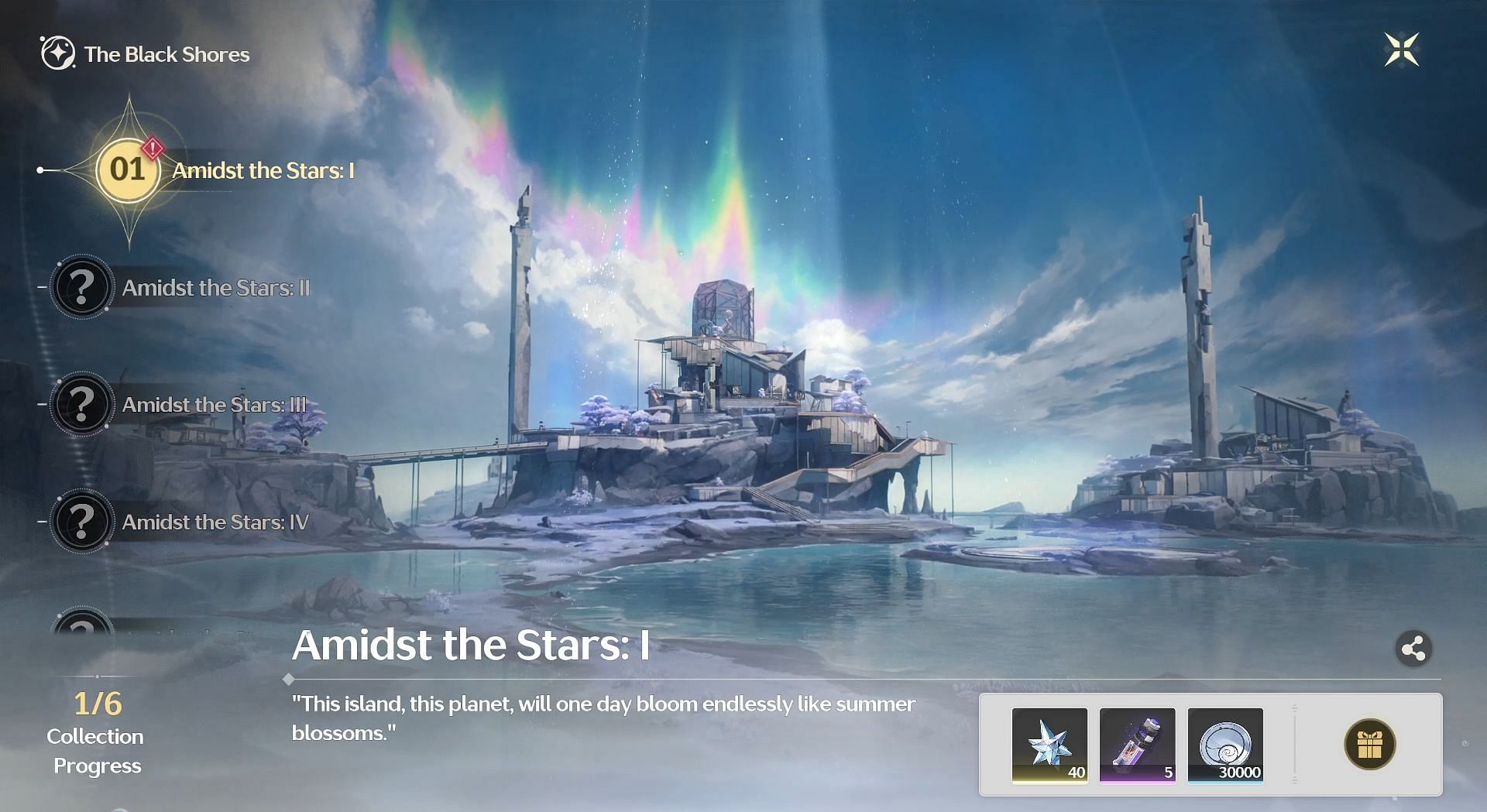 Claim the rewards for Amidst the Stars: I (Image via Kuro Games)