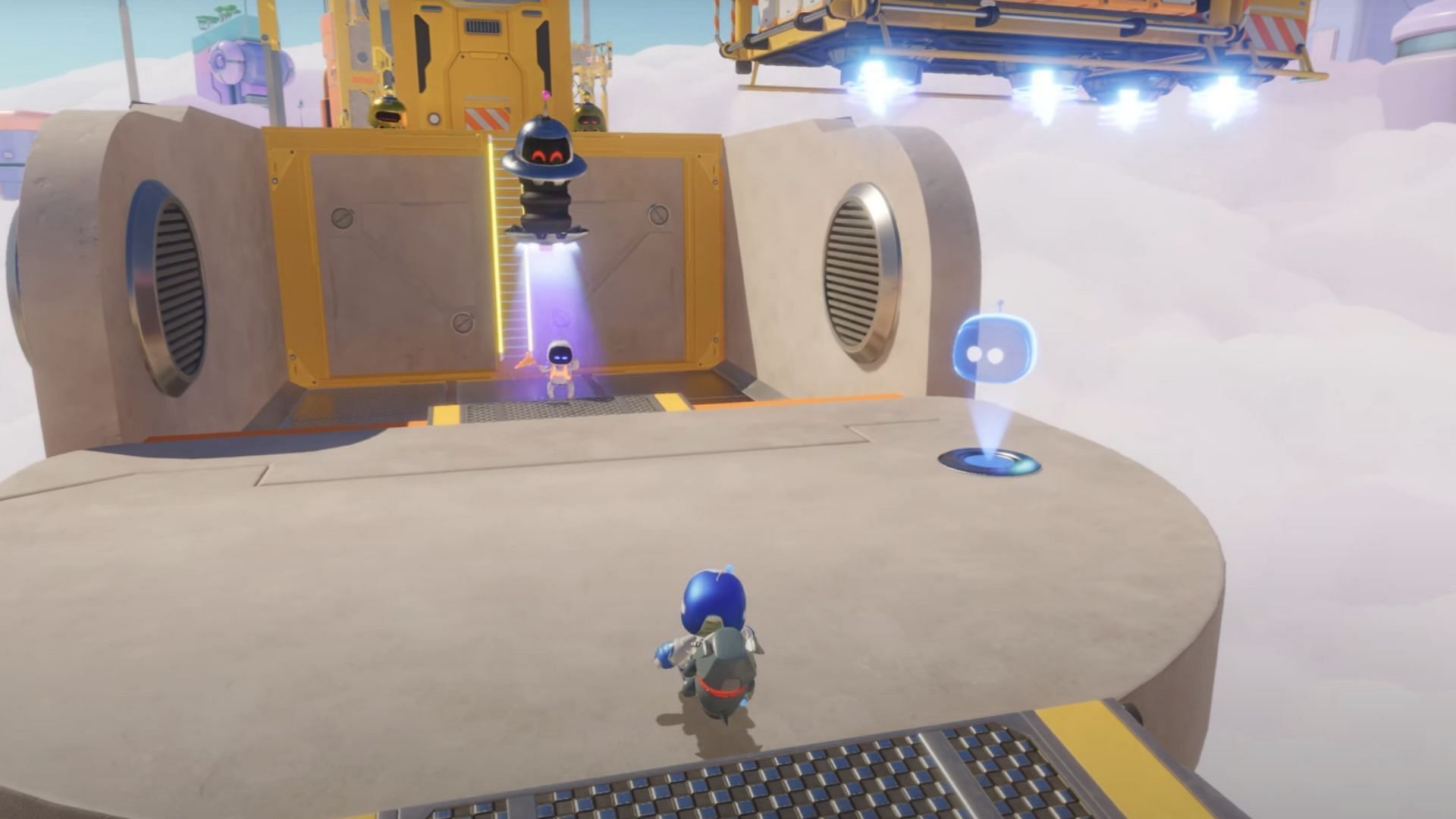 Hit the UFO enemy to rescue the bot (Image via Sony Interactive Entertainment)