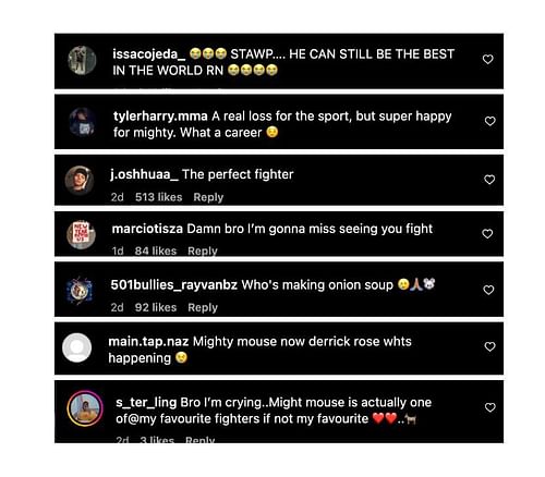 Screenshot of fans' comments. [ONE Championship/Instagram, screenshot]