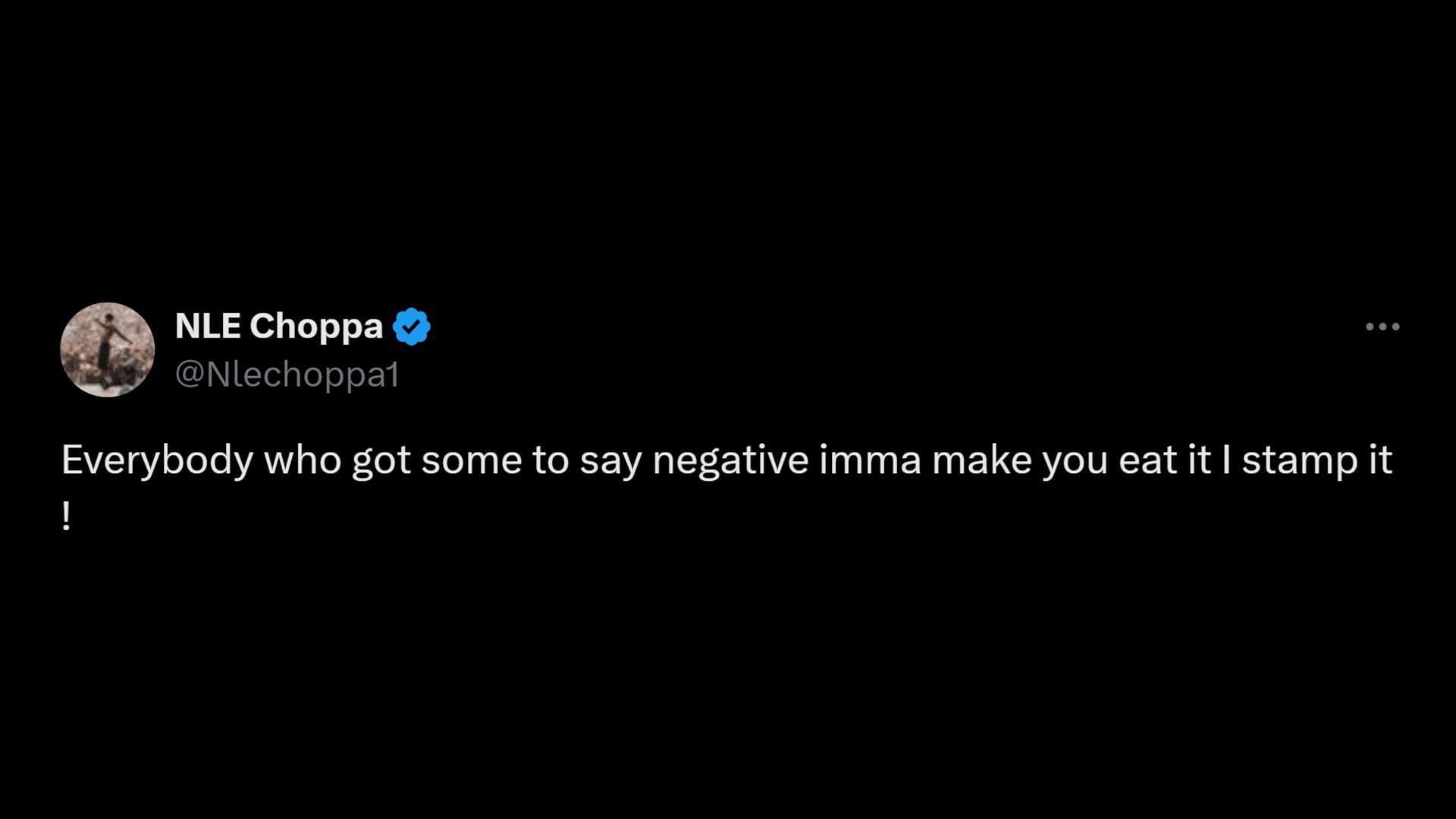 Choppa&#039;s response to @SaycheeseDGTL&#039;s re-tweet of his rant (Image via X)