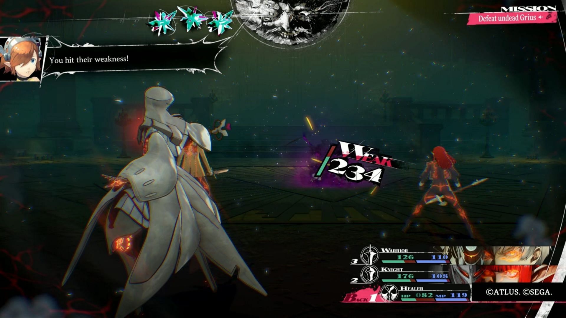 Use Hama to hammer away at Undead Grius (Image via Atlus)