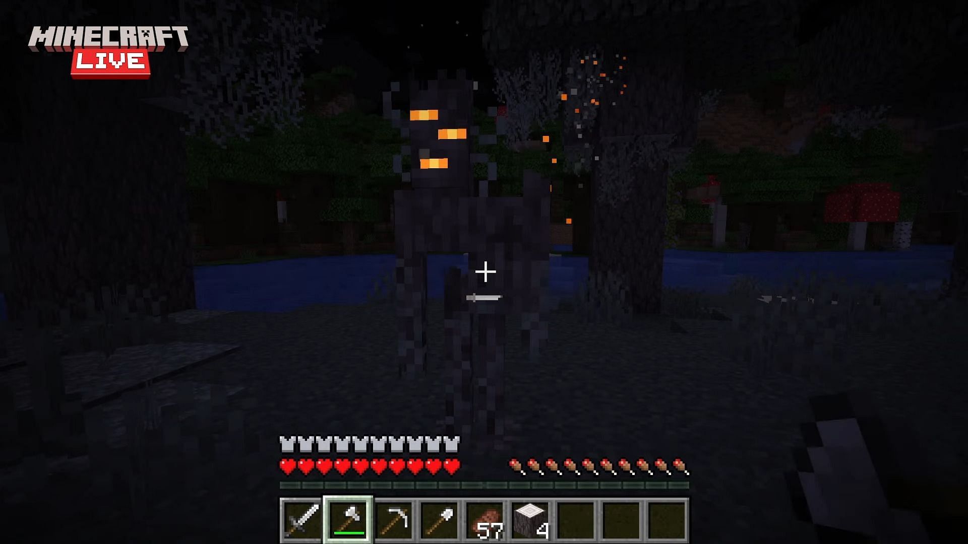 The creaking is spawned by and connected to creaking heart blocks in Minecraft (Image via Mojang)