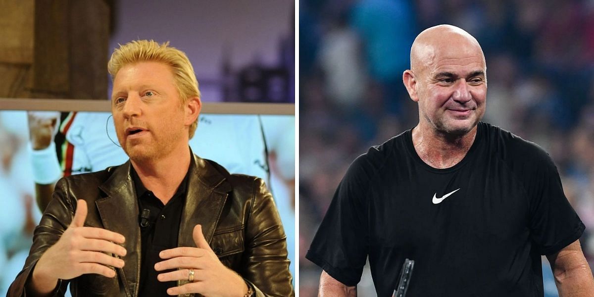 Boris Becker and Andre Agassi. Source: Getty 