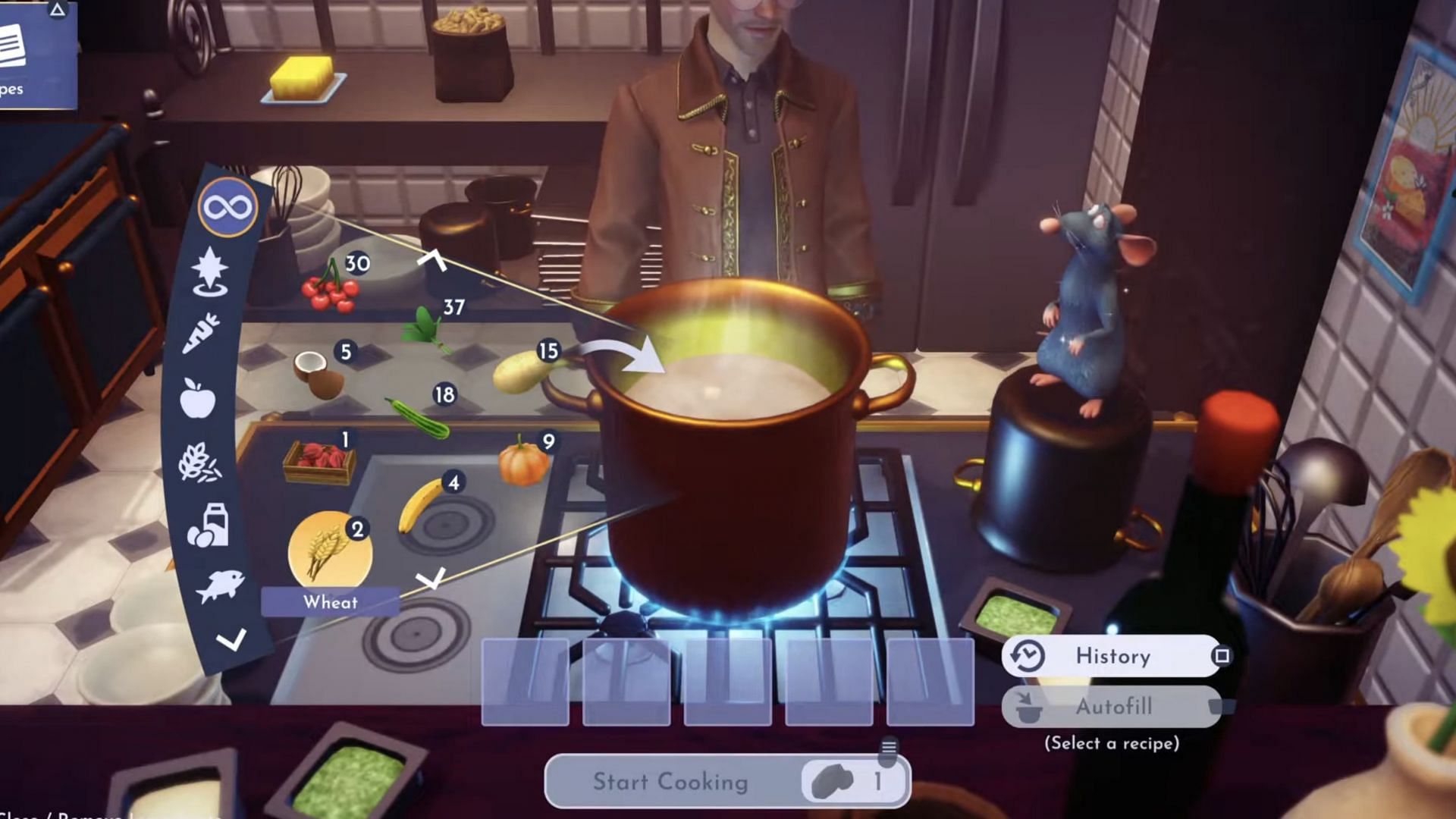 Toss all the ingredients into a pot to make the porridge (Image via Gameloft)