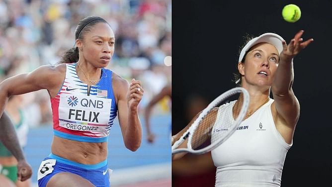 Allyson Felix jokingly teases partnering with Danielle Collins for LA 2028 Olympics as track legend tries her hand at tennis
