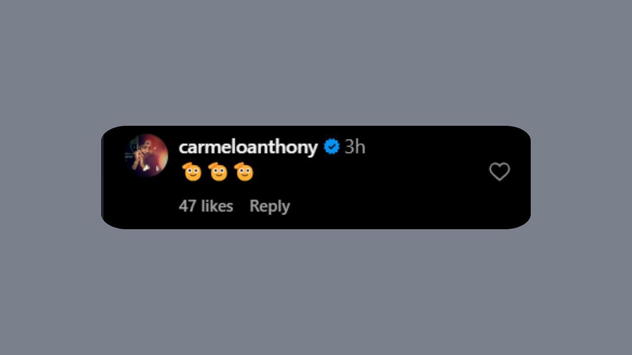 Carmelo Anthony leaves a salute emoji reaction to post praising Edgar Berlanga. (Credits: @fatjoe/Instagram)