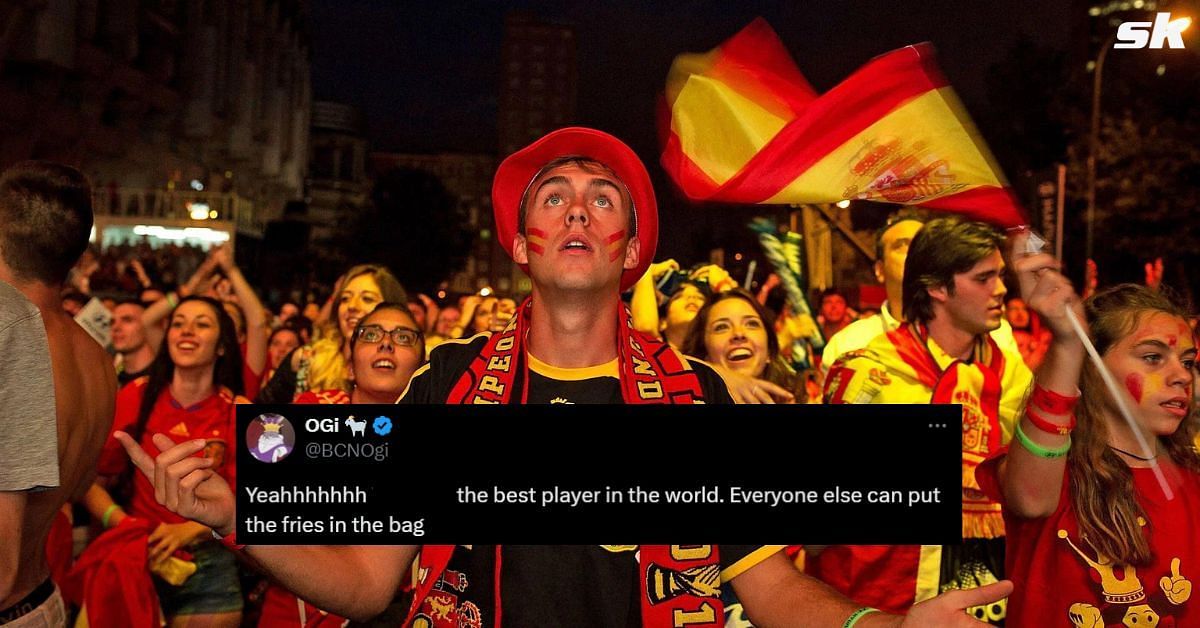 Spain fans reacted on social media (Image Source: Getty, @BCNOgi/X)