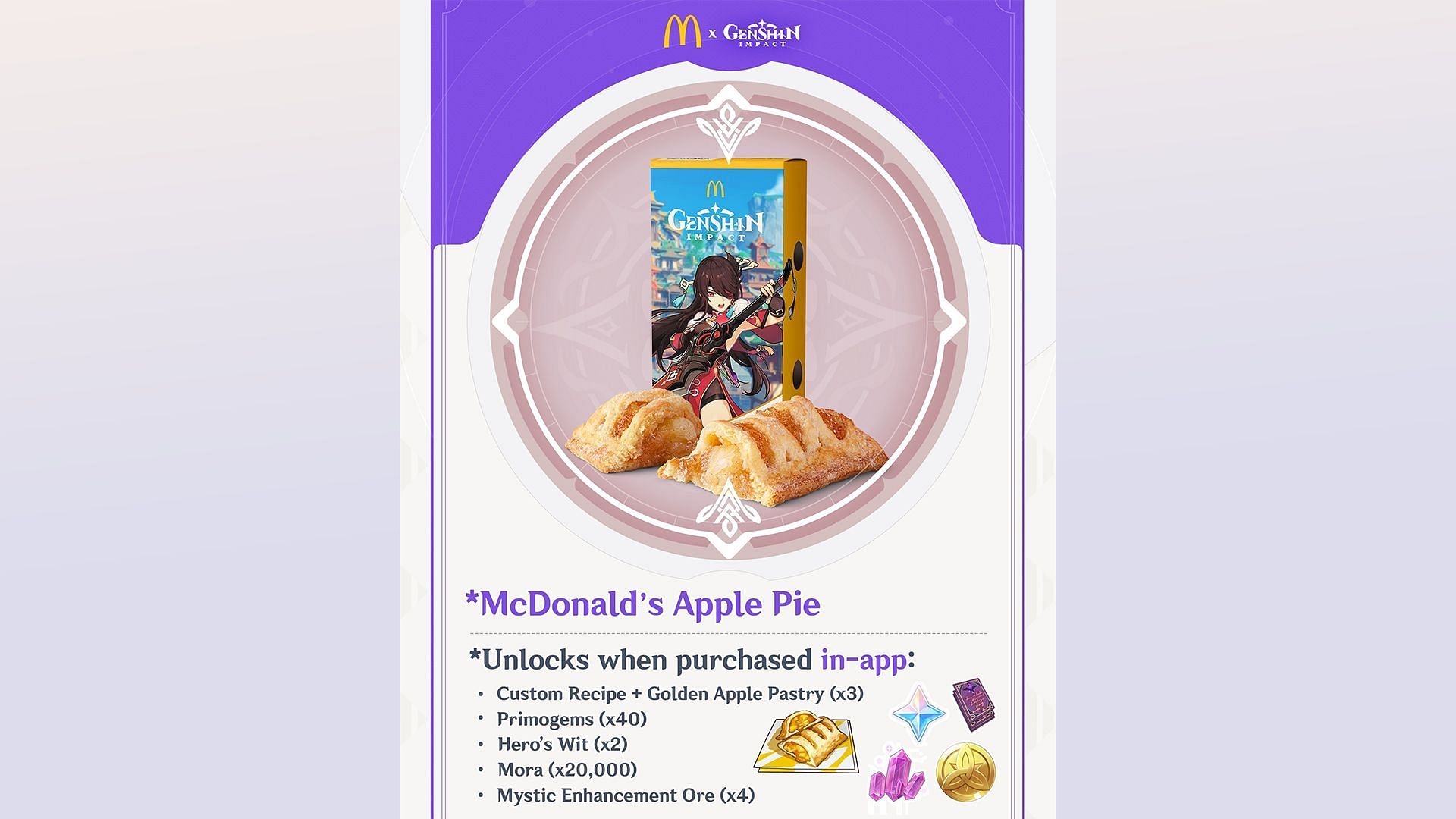 Genshin Impact x McDonald&#039;s Apple Pie (Image via McDonald&#039;s)