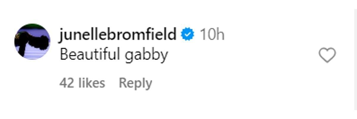 Junelle Bromfield&#039;s comment for Gabby Thomas