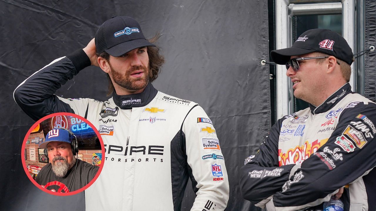 NASCAR Cup Series driver Corey LaJoie talks with driver Justin Haley (Image via Imagn). Freddie Kraft (Inset). Credit: X/@FreddieKraft