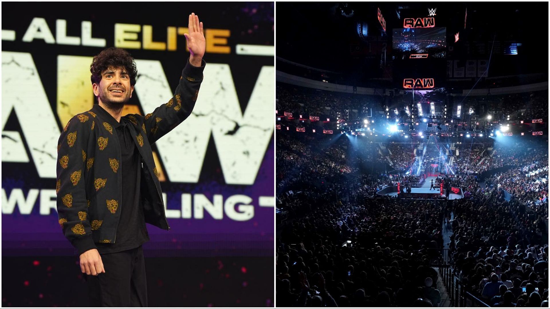 AEW President Tony Khan, fans attend WWE RAW