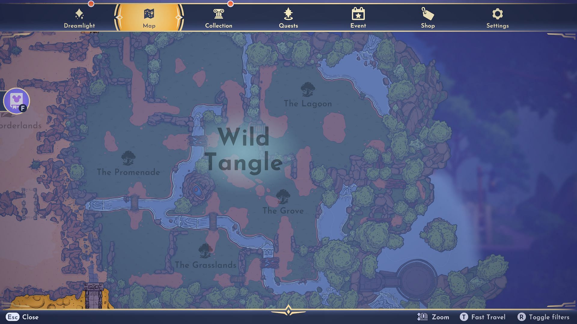 Search for Almond Trees in the Wild Tangle biome (Image via Gameloft)