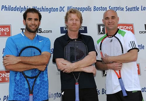 Pete Sampras, Jim Courier and Andre Agassi (Source: Getty)