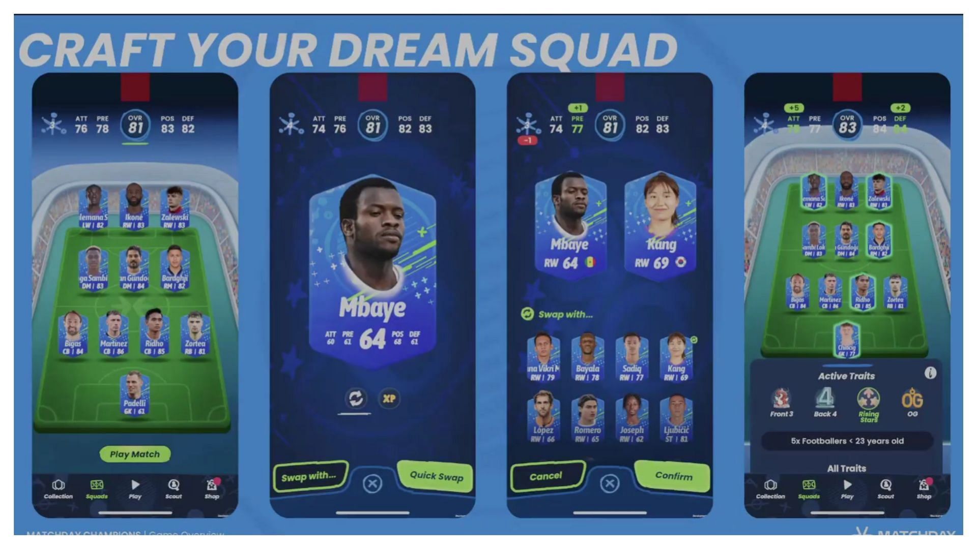 Build a squad with the best players and traits (Image via Matchday)