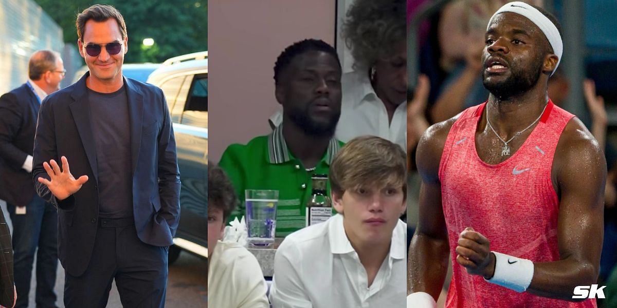 Roger Federer, Kevin Hart, and Frances Tiafoe (L-R)  (Image source: GETTY)