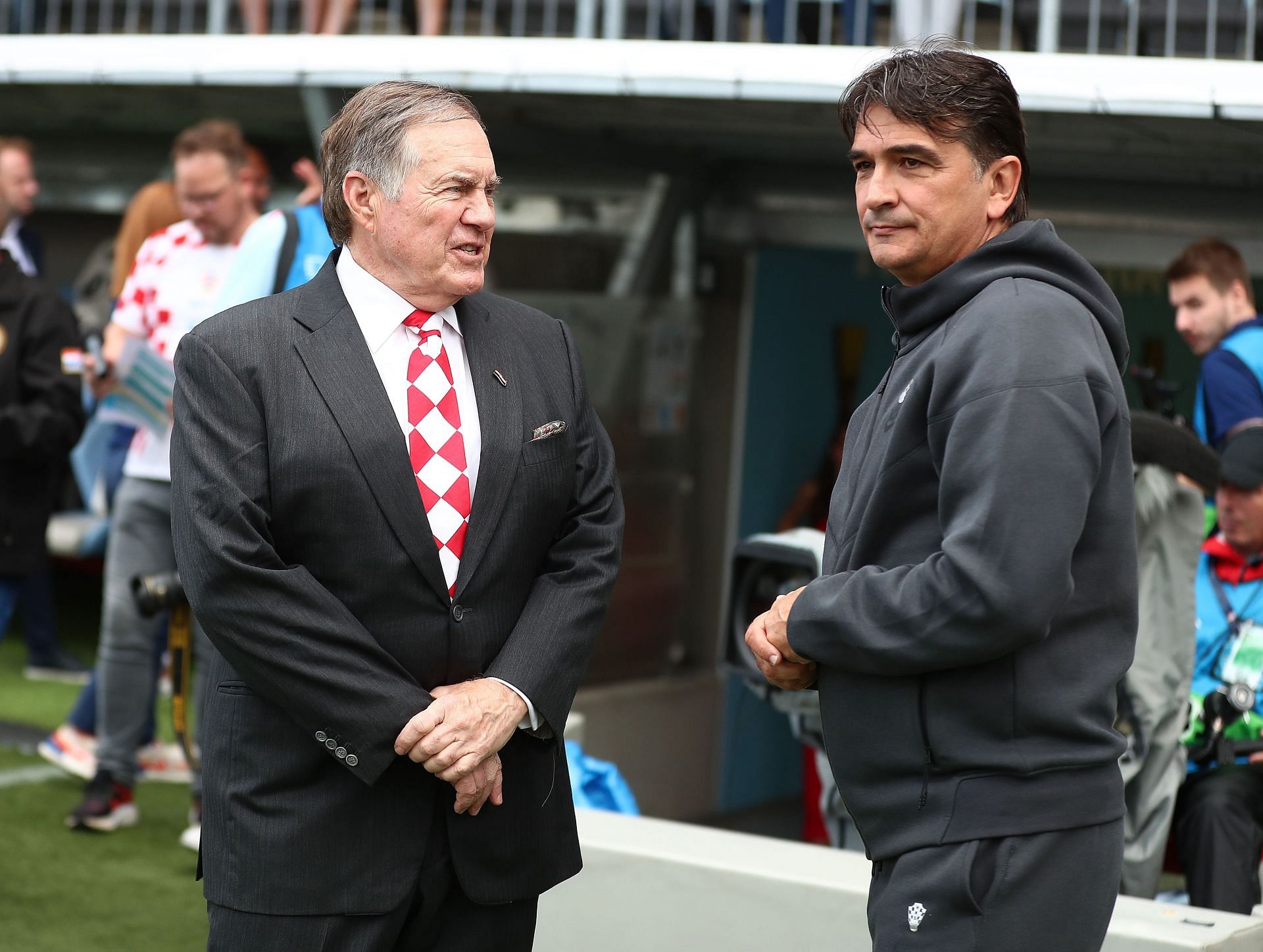 Bill Belichick (left) during Croatia v North Macedonia - International Friendly Match - Source: Getty