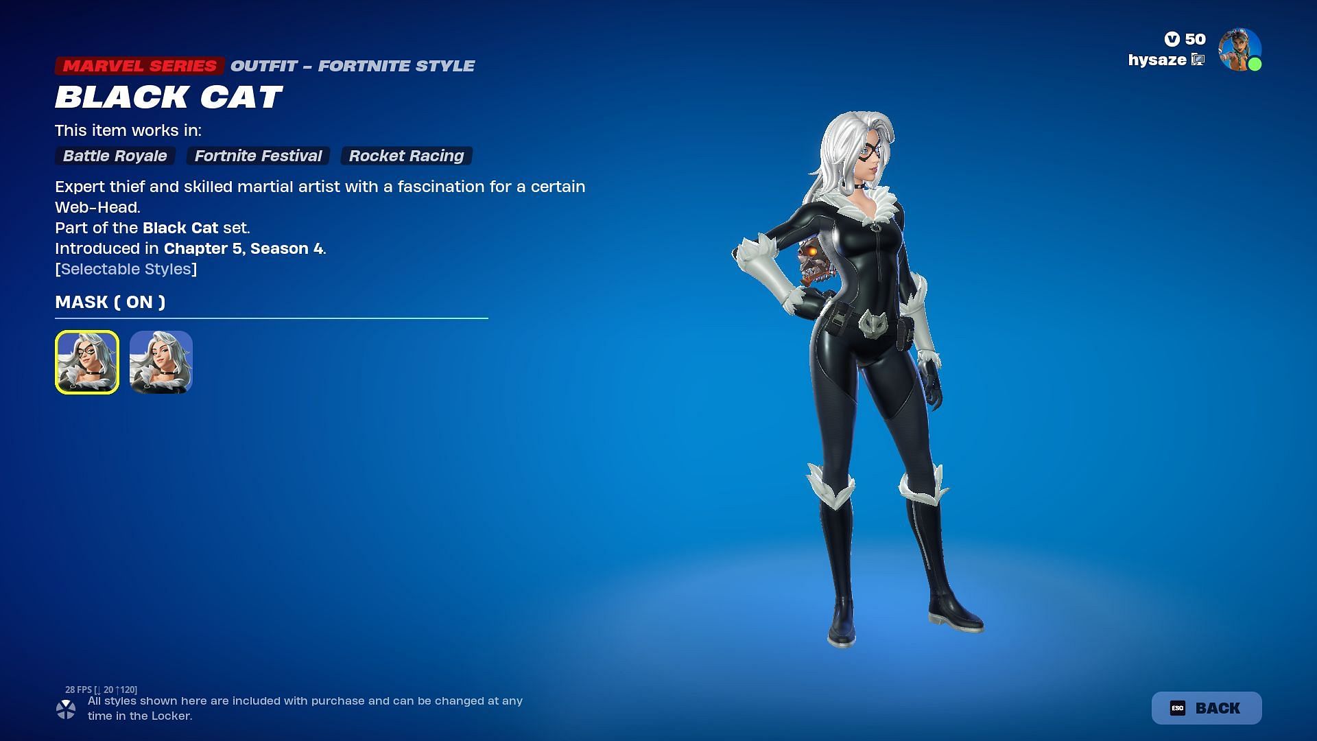 You can purchase the Black Cat skin in Fortnite separately (Image via Epic Games)