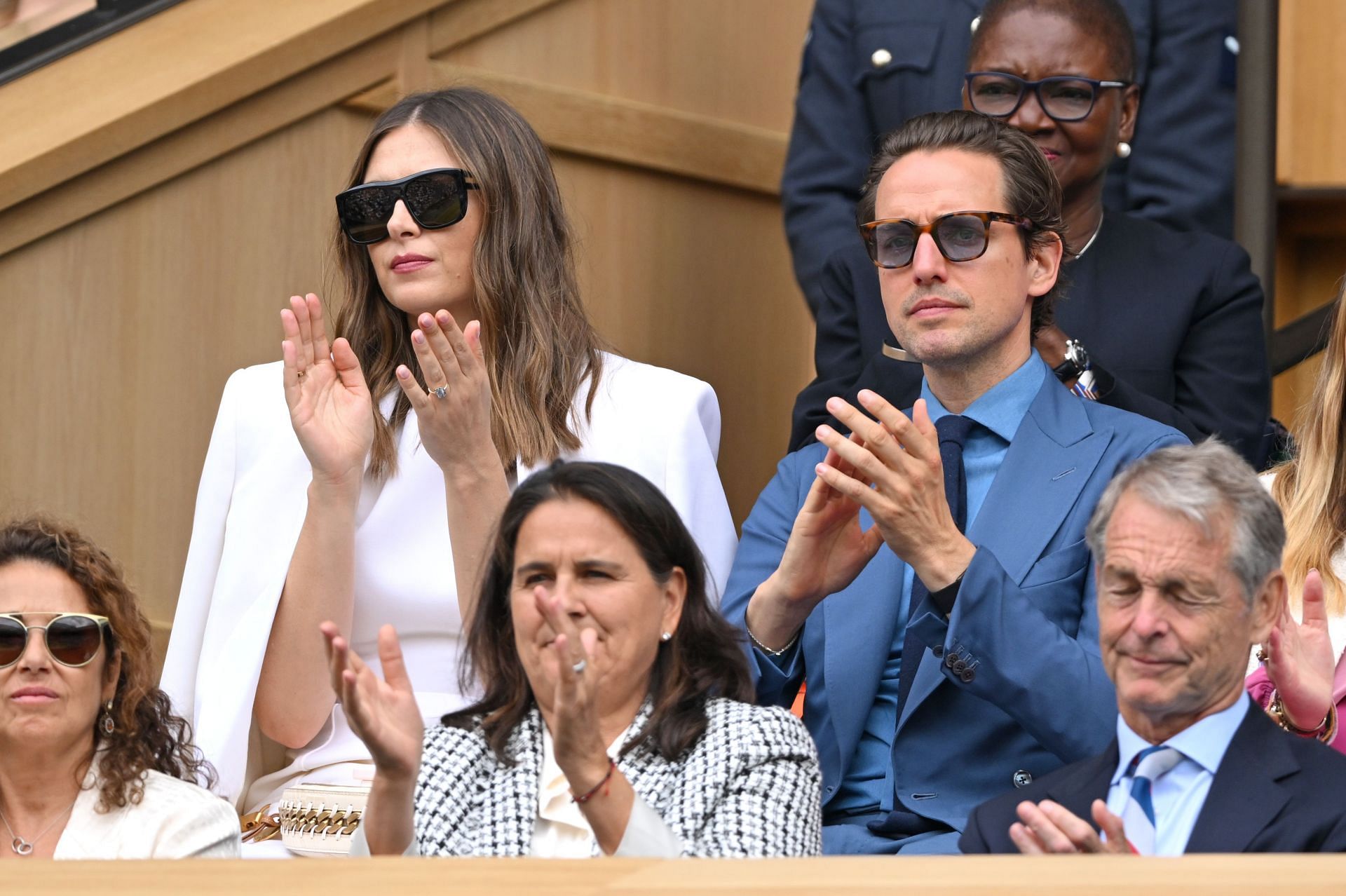 Maria Sharapova and her fiance Alexander Gilkes at Wimbledon 2024 (Source: Getty)