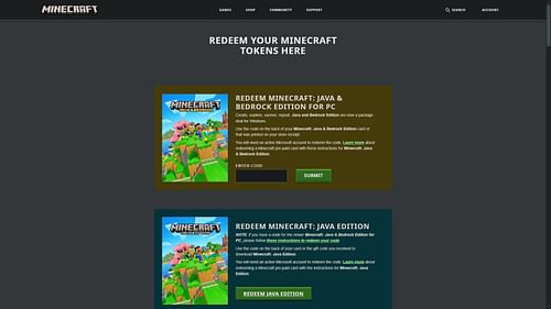 Minecraft Experience Cape can be redeemed from the game's official redeem webpage (Image via Mojang Studios)