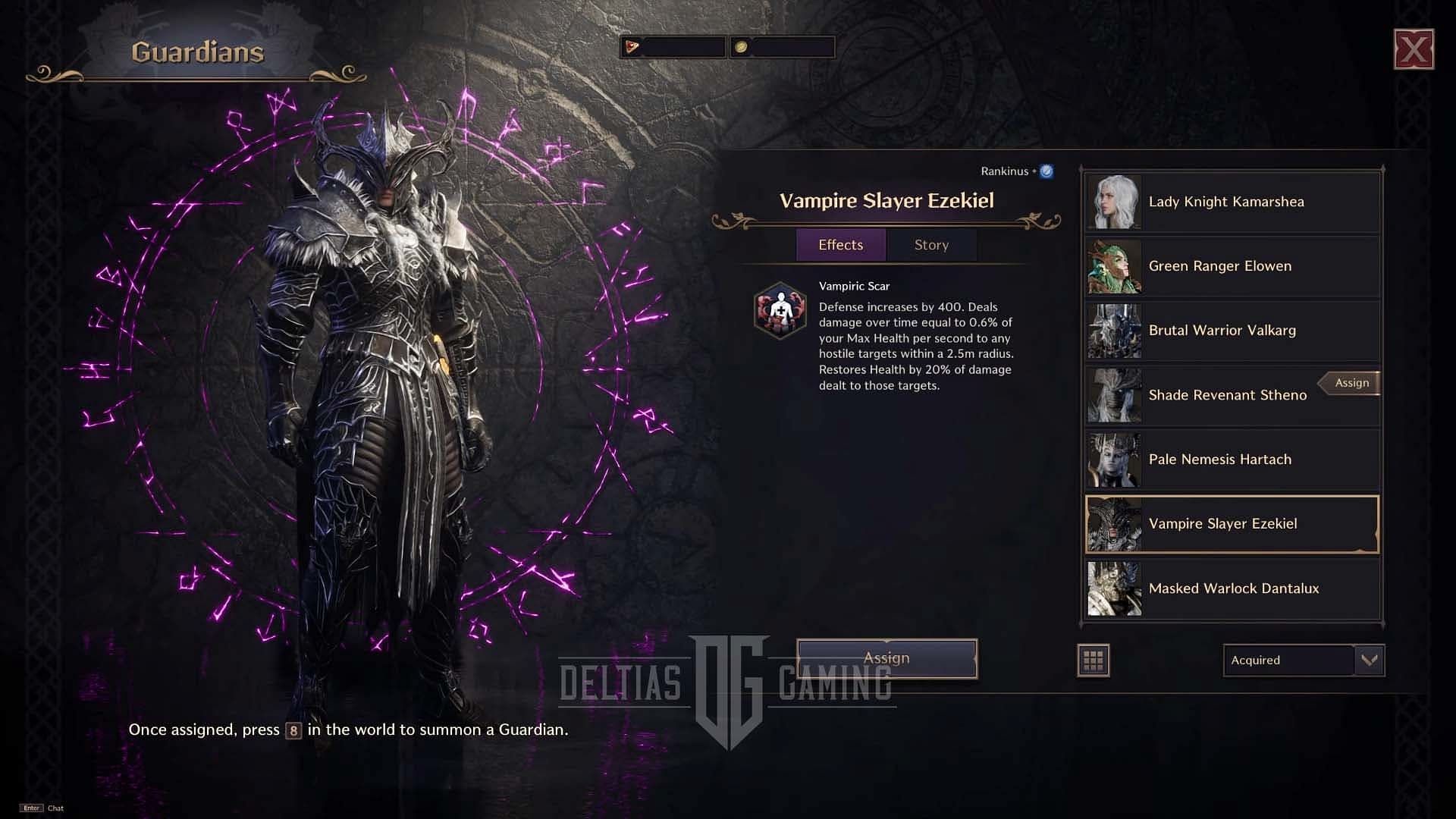 Vampire Slayer Ezekiel is the first Guardian you unlock in Throne and Liberty (Image via NCSOFT)