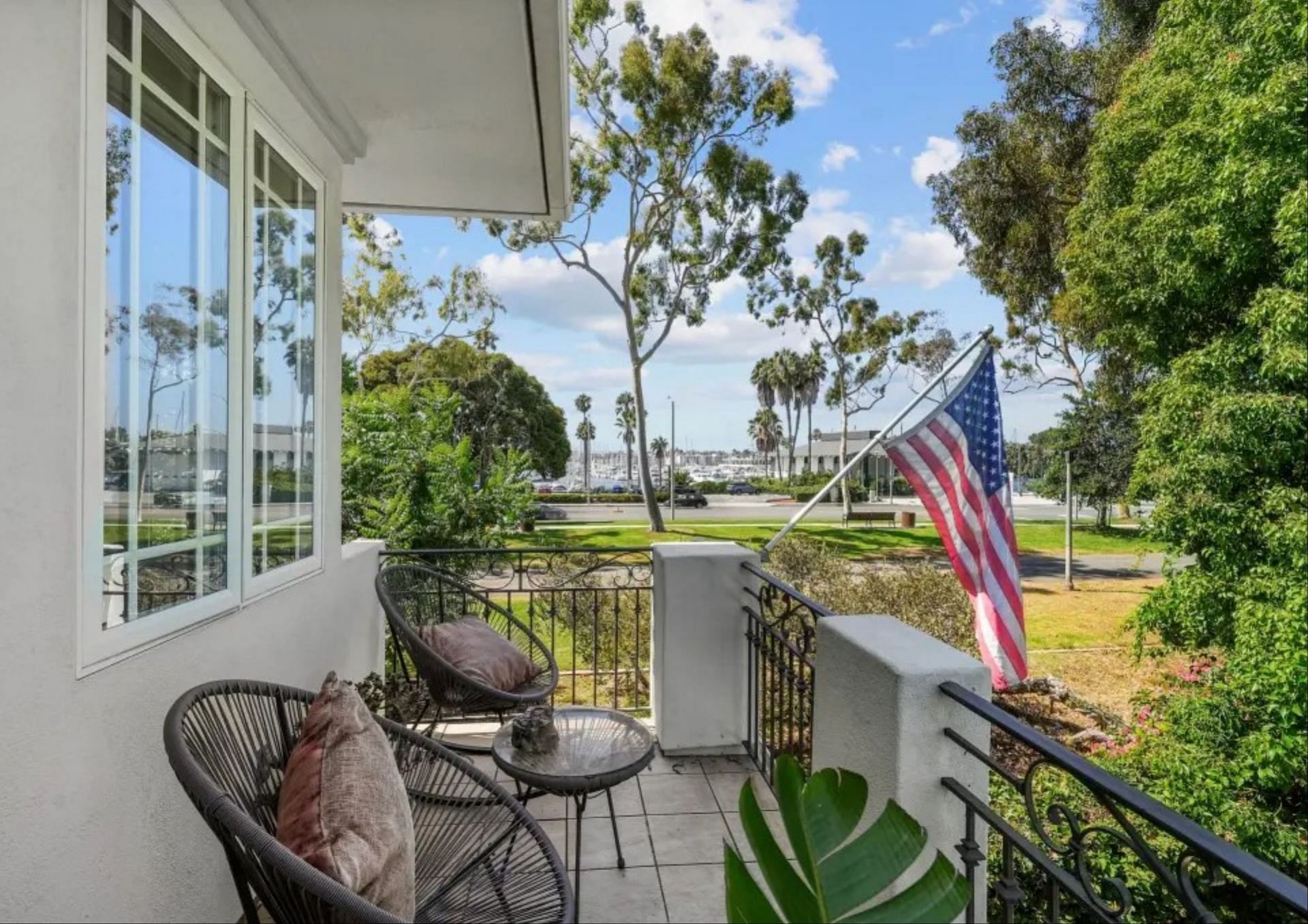 The home boasts nature views on the balcony