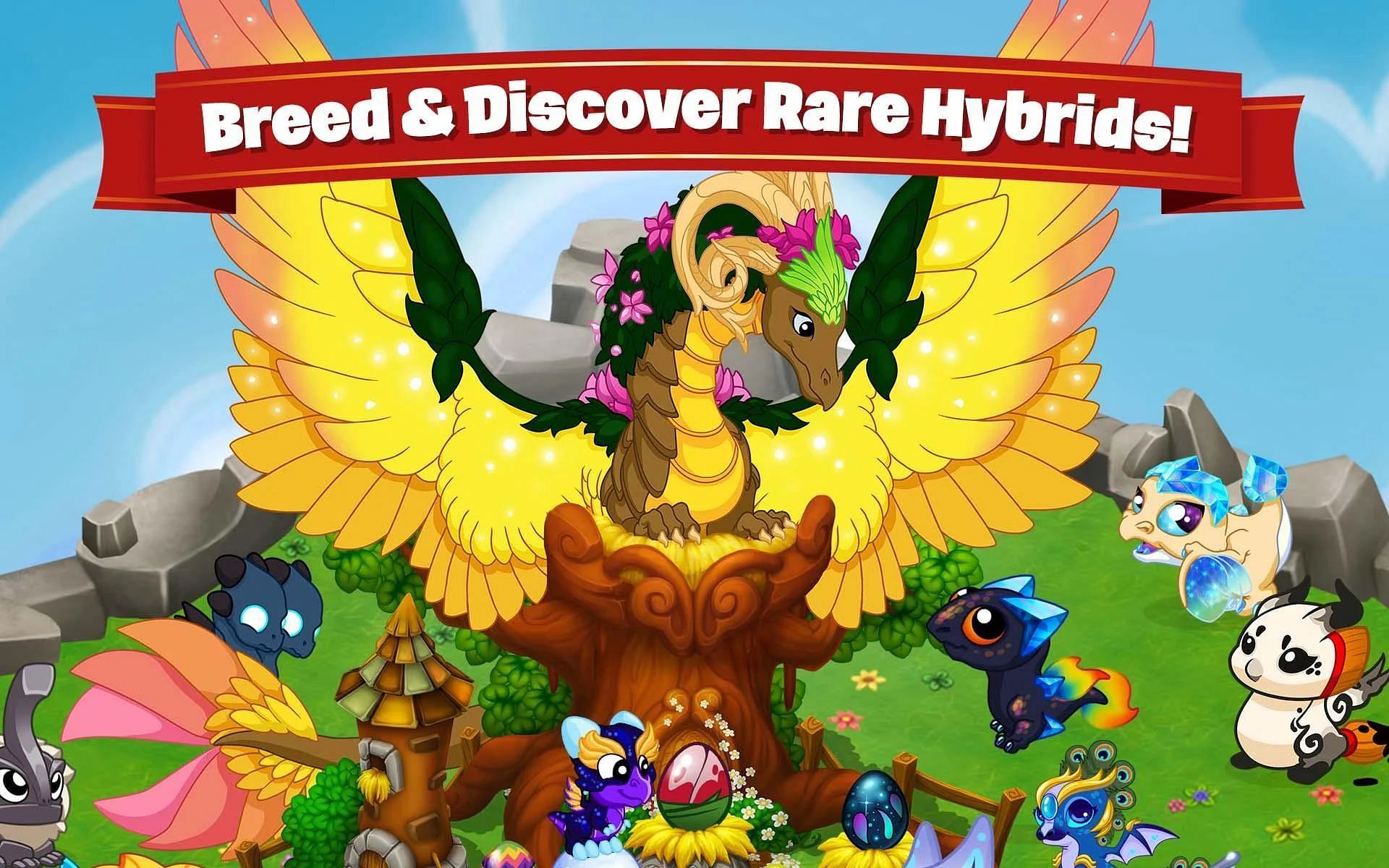 There are over 500 mythical dragons to breed in DragonVale (Image via Deca Games)