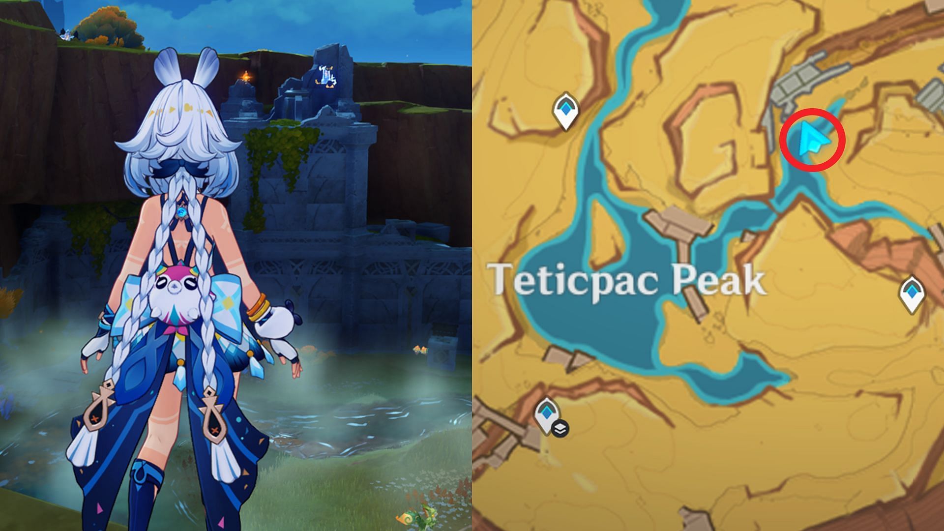 Location of the puzzle in Teticpac Peak (Image via HoYoverse)