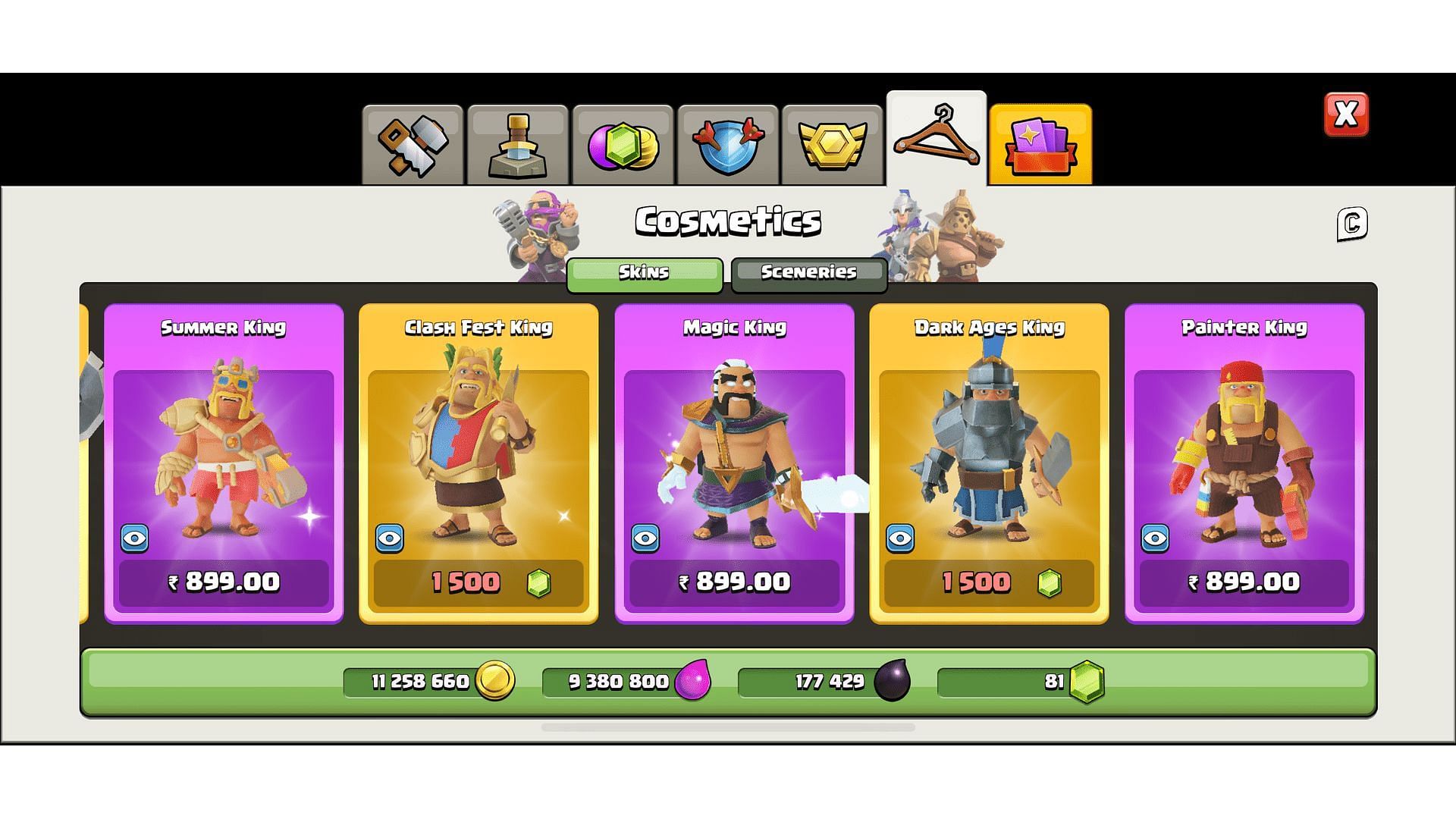 Summer King is among the Barbarian King skins in Clash of Clans (Image via Supercell)