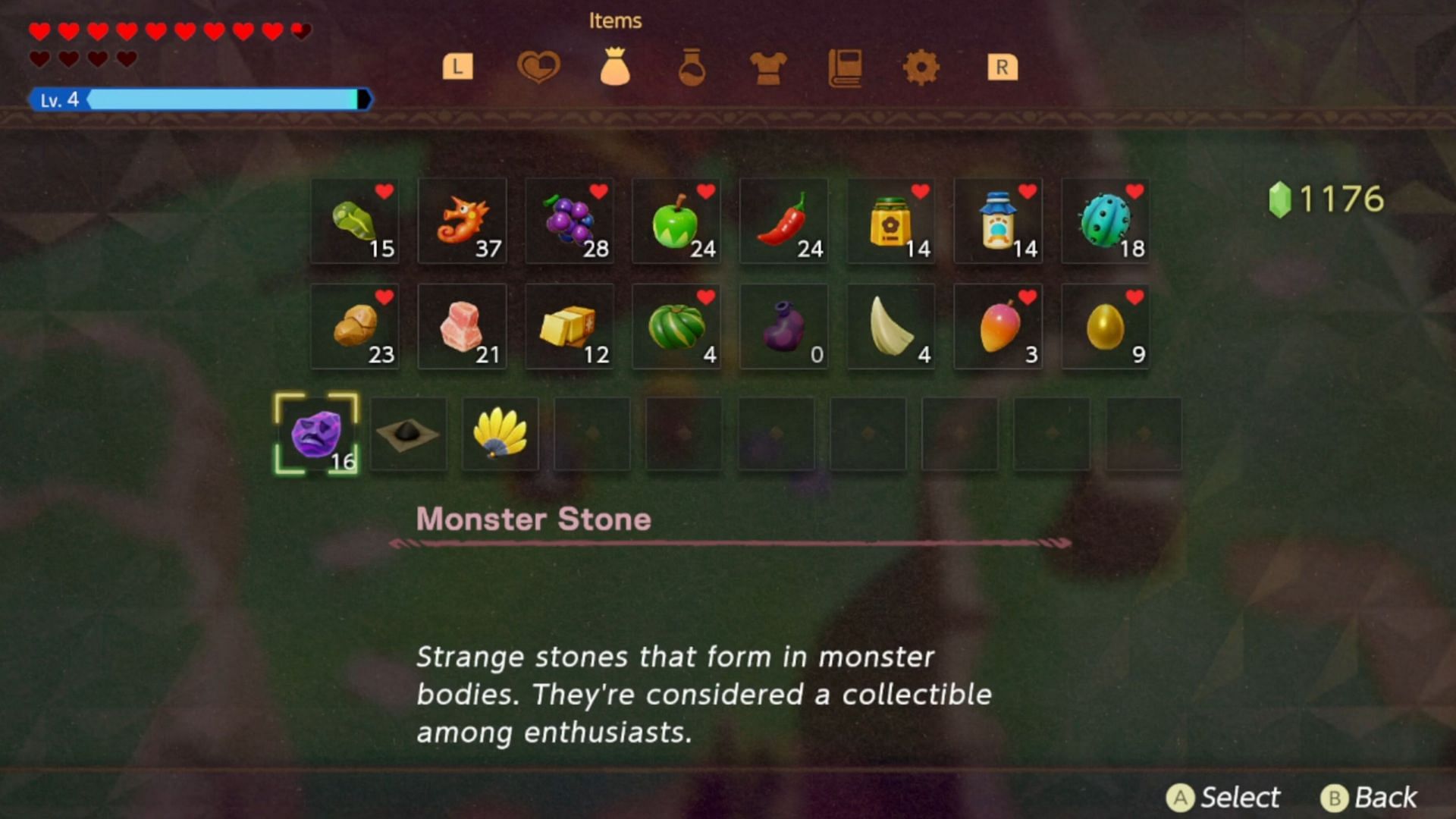 Monster stones are a collectible received from treasure chests and side quests (Image via Nintendo)