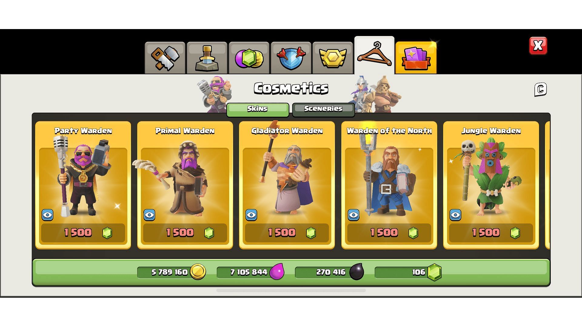 Party Warden is among the best Grand Warden skins in Clash of Clans (Image via Supercell)