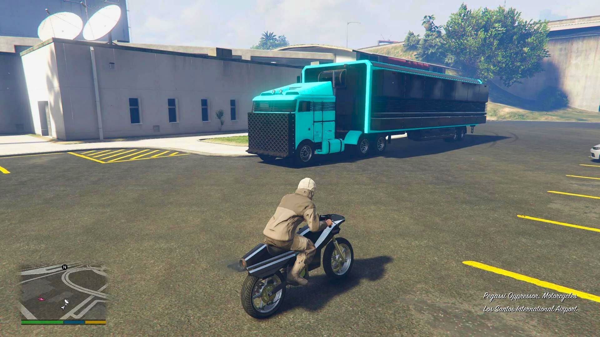 A picture of a player riding a Pegassi Oppressor (Image via No-Lie3347/Reddit)